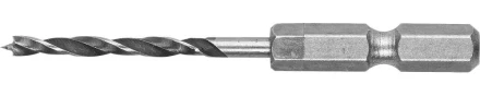 ЗУБР &quot;ЭКСПЕРТ&quot;. Сверло по дереву, М-образная заточка, шестигранный хвостовик 1/4&quot;, 3х60мм 29423-060-03 купить в Когалыме