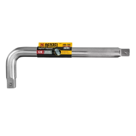 Вороток Г-образный, 300*100 мм, квадрат 3/4&quot;, CrV, матовый хром Denzel 14068 купить в Когалыме