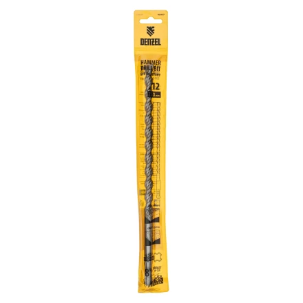 Бур по бетону Denzel, 12 x 260 мм, двойная спираль, три пылеотводящие кромки, 705025 купить в Когалыме