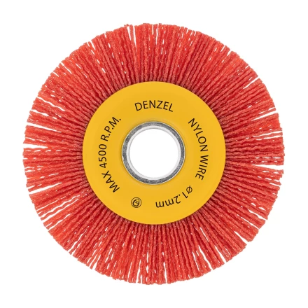 Щетка для УШМ, Denzel 125 мм, плоская, нейлоновая щетина, посадка 22,2 мм, 74461 купить в Когалыме