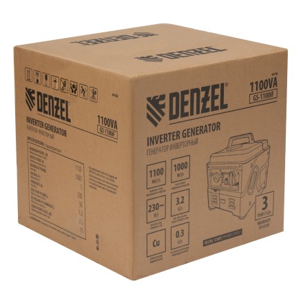 Генератор инверторный DENZEL GS-1100iF 94706, 1,1 кВт, 230 В, ручной старт купить в Когалыме