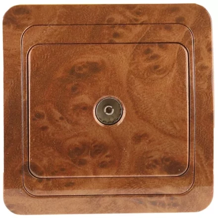 Розетка СВЕТОЗАР "ГАММА" телевизионная, цвет орех SV-54115-N купить в Когалыме