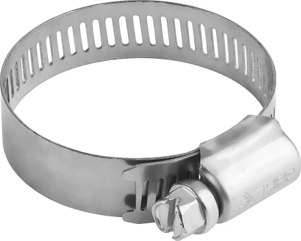 Хомуты ЗУБР &quot;ЭКСПЕРТ&quot;, нерж. сталь, просечная лента 12 мм, 19-44 мм, 4 шт 37815-019-44-4 купить в Когалыме