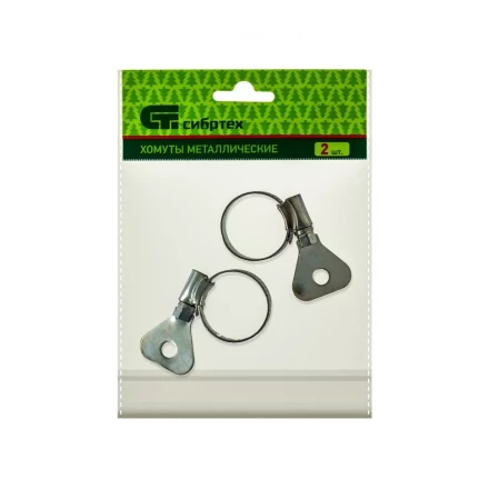 Хомуты металлические червячные 16-25 мм ширина 10 мм W1 с металлическим ключом 2 шт Сибртех 476507 купить в Когалыме