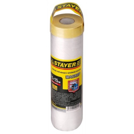 Пленка STAYER &quot;PROFESSIONAL&quot; защитная с клейкой лентой &quot;МАСКЕР&quot;, HDPE, 9мкм, 2,1х15м 12255-210-15 купить в Когалыме