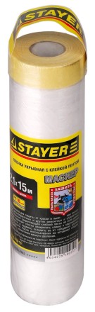 Пленка STAYER &quot;PROFESSIONAL&quot; защитная с клейкой лентой &quot;МАСКЕР&quot;, HDPE, 9мкм, 2,1х15м 12255-210-15 купить в Когалыме