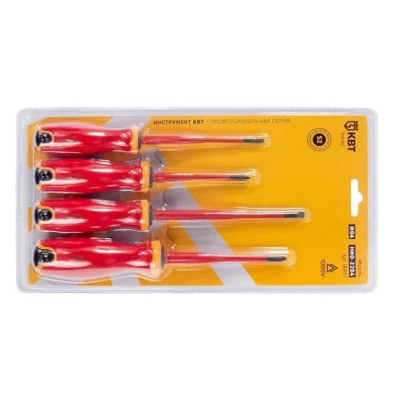 Набор диэлектрических отверток КВТ SLIM VDE НИО-2204 сталь S2, профиль SL, PH, 4 шт. (88931) купить в Когалыме