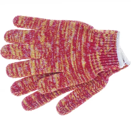 Перчатки трикотажные усиленные гелевое ПВХ-покрытие 7 класс красно-желтый меланж Сибртех 68181 купить в Когалыме