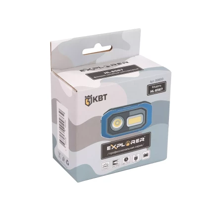 Фонарик налобный светодиодный со встроенным аккумулятором КВТ HL-6567 (88899) купить в Когалыме