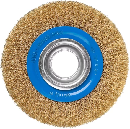 ЗУБР &quot;ПРОФЕССИОНАЛ&quot;. Щетка дисковая для точильно-шлифовального станка, витая стальная латунирован проволока 0,3мм, 150х32мм 35186-150_z01 купить в Когалыме