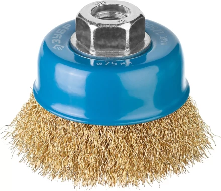 ЗУБР &quot;ПРОФЕССИОНАЛ&quot;. Щетка чашечная для УШМ, витая латунированная стальная проволока 0,3мм, 75ммхМ14 3526-075_z02 купить в Когалыме