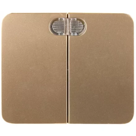 Выключатель СВЕТОЗАР "ГАММА" с подсветкой, двухклавишный, без вставки и рамки, цвет золотой металлик, 10A/~250B SV-54135-GM купить в Когалыме