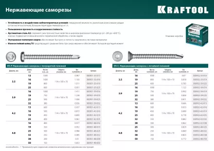 Нержавеющие саморезы DS-C с потайной головкой, коробка 300932-42-038 купить в Когалыме