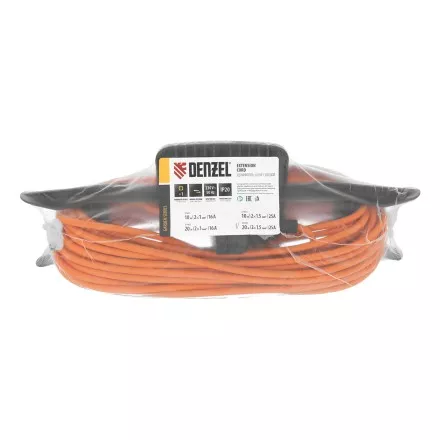 Удлинитель-шнур силовой Denzel Garden Series 37404, б/з, ПВС, 20м, 1 розетка, 2 x 1,5 мм, 3 м купить в Когалыме