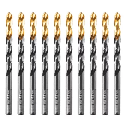 Сверло по металлу, 6,5 мм, HSS-Tin, Golden Tip, 10 шт. Denzel 717216 купить в Когалыме