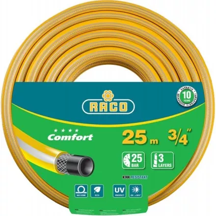 Шланг RACO &quot;COMFORT&quot; поливочный, 30атм., армированный, 3-х слойный, 3/4&quot;х25м 40303-3/4-25 купить в Когалыме