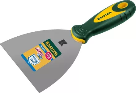 Шпательная лопатка KRAFTOOL с 2-компонент ручк, профилиров нержав полотно, 125мм 10035-125 купить в Когалыме