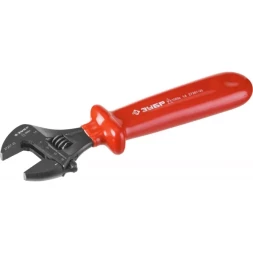 Ключ разводной ЗУБР "ЭКСПЕРТ" "ЭЛЕКТРИК", сталь 40Х, покрытие Н12Х1, высоковольтный до ~1000В, 30мм, 250мм / 10" 27257-25_z01