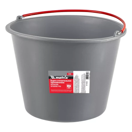 Ведро строительное пластмассовое Matrix 16 л, ударопрочное, обрезиненная ручка, 81463 купить в Когалыме