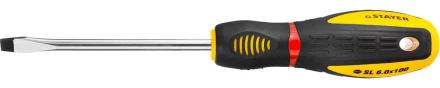 Отвертка STAYER &quot;PROFI&quot; &quot;PROTech&quot;, двухкомп рукоятка, намагниченная, Cr-Mo, SL6,0x100мм 25131-06-10_z02 купить в Когалыме