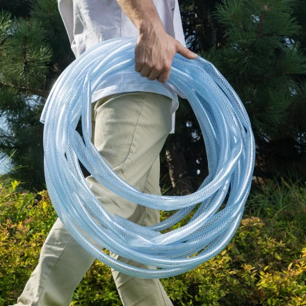 Шланг поливочный прозрачный армированный Palisad 67364 3-х слойный, 3/4&quot;, 25 м купить в Когалыме