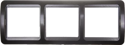 Панель СВЕТОЗАР &quot;ГАММА&quot; накладная, горизонтальная, цвет темно-серый металлик, 3 гнезда SV-54148-DM купить в Когалыме