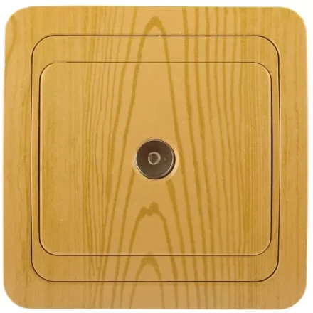 Розетка СВЕТОЗАР "ГАММА" телевизионная, цвет ольха SV-54115-A купить в Когалыме