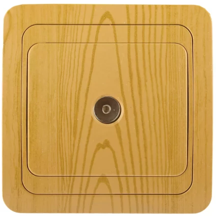 Розетка СВЕТОЗАР "ГАММА" телевизионная, цвет ольха SV-54115-A купить в Когалыме