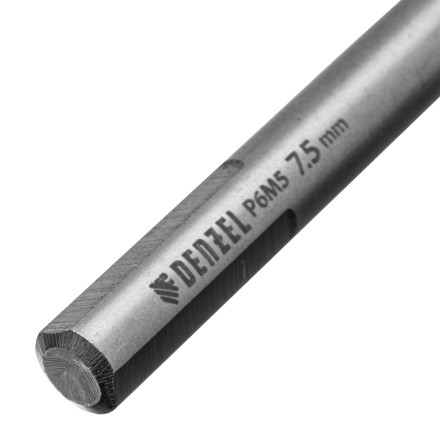 Сверло спиральное по металлу Denzel 7,5 x 109мм, Р6М5, Golden Tip, многогранная заточка, 718281 купить в Когалыме