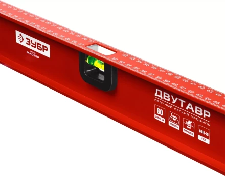 Уровень ЗУБР &quot;МАСТЕР&quot; двутавровый, усиленный, 3 глазка (один поворотный), 60см 4-34583-060 купить в Когалыме