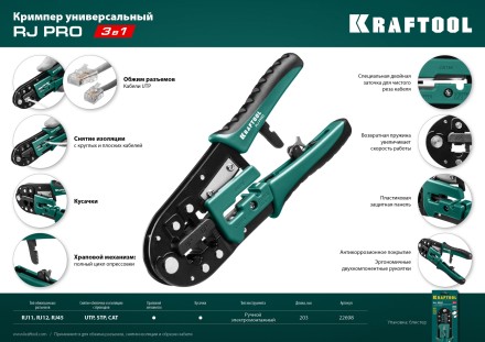 Кримпер RJ-Pro для обжима RJ разъемов 22698 купить в Когалыме