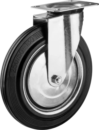 Колеса поворотные из литой резины с металлическим диском серия ПРОФЕССИОНАЛ купить в Когалыме