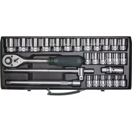 Набор торцовых головок KRAFTOOL &quot;INDUSTRIE QUALITAT&quot; (1/2&quot;) универсальный, Cr-V, металлический кейс, 28 предметов 27892-H28_z01 купить в Когалыме