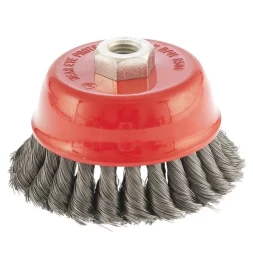 Щетка для УШМ 125 мм М14 "чашка" двухрядная крученая проволока 0,35 мм MTX 74678