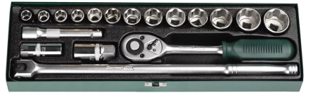 Набор торцовых головок KRAFTOOL &quot;INDUSTRIE QUALITAT&quot; (1/2&quot;) универсальный, Cr-V, металлический кейс, 18 предметов 27892-H18 купить в Когалыме