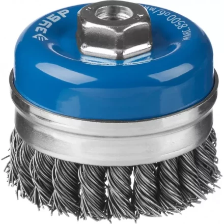 ЗУБР "ПРОФЕССИОНАЛ". Щетка чашечная усиленная для УШМ, плетеные пучки стальной проволоки 0,8мм, 80ммхМ14 35271-080_z02 купить в Когалыме