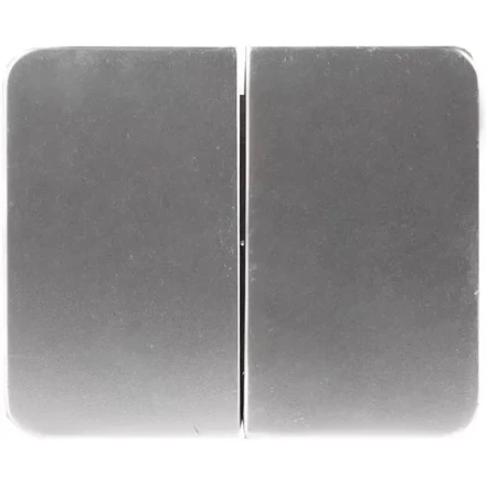 Выключатель СВЕТОЗАР "ГАММА" двухклавишный, без вставки и рамки, цвет светло-серый металлик, 10A/~250B SV-54134-SM купить в Когалыме