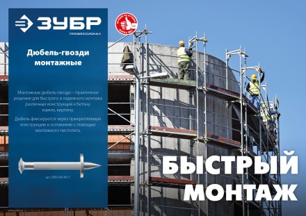 ЗУБР ДГМ, 40 x 4.5 мм, цинк, 1 кг, монтажный дюбель-гвоздь , Профессионал (3063-45-40-1) купить в Когалыме