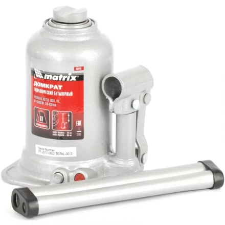 Домкрат гидравлический бутылочный телескопический 8 т подъем 170-430 мм MATRIX 50749 купить в Когалыме