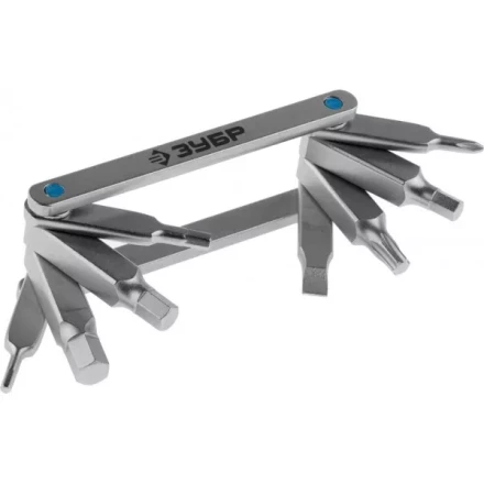 Набор ЗУБР "ЭКСПЕРТ": Ключи имбус,универс,складные,Cr-V,сатинир покрытие,суперкомпактный,HEX,TORX,PH №1,SL 5мм,8-в-1 27423-H8 купить в Когалыме