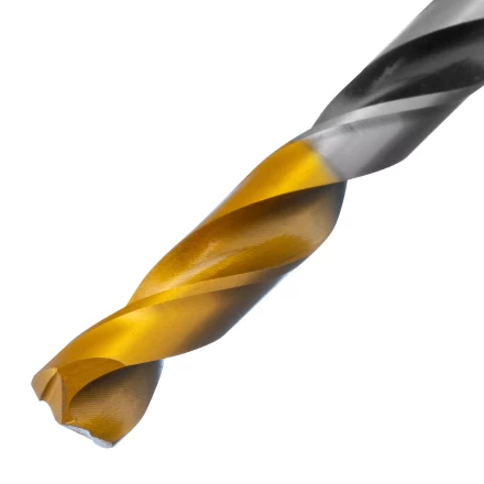 Сверло спиральное по металлу Denzel 8 x 117мм, Р6М5, Golden Tip, многогранная заточка, 718282 купить в Когалыме
