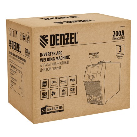 Аппарат инвертор. дуговой сварки Denzel SDR-205 Ultra, 200 А, ПВ 60% 94360 купить в Когалыме