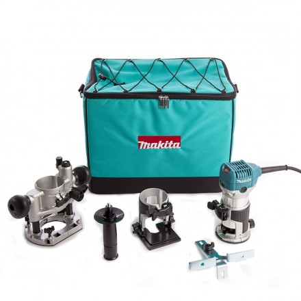 Кромочный фрезер Makita RT0702CX2, 3 сменных базы купить в Когалыме