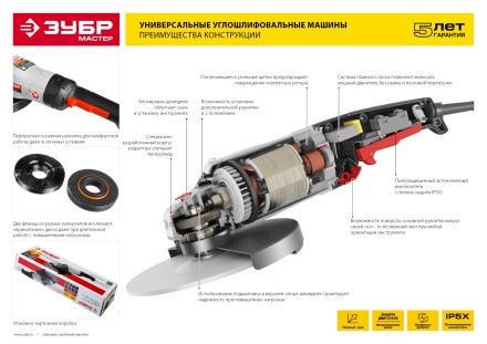 Машина углошлифовальная УШМ-180-1800 ПМ3 серия МАСТЕР купить в Когалыме