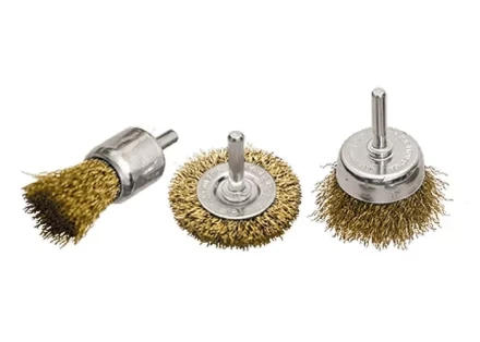 Набор щеток для дрели 3 шт 1 плоская 50 мм + 2 &quot;чашки&quot; 25-50 мм со шпильками MATRIX 74486 купить в Когалыме
