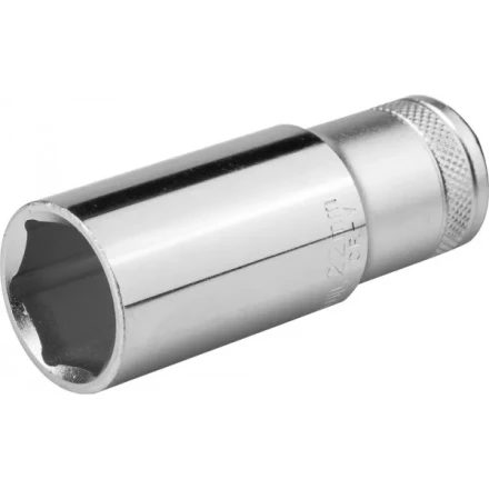 Торцовая головка KRAFTOOL &quot;INDUSTRIE QUALITAT&quot;, удлиненная, Cr-V, FLANK, хромосатинированная, 1/2&quot;, 22 мм 27807-22_z01 купить в Когалыме