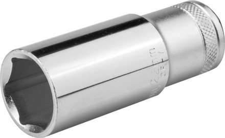 Торцовая головка KRAFTOOL &quot;INDUSTRIE QUALITAT&quot;, удлиненная, Cr-V, FLANK, хромосатинированная, 1/2&quot;, 22 мм 27807-22_z01 купить в Когалыме