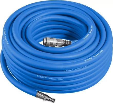 ЗУБР 15 м, 10 х 15 мм, 20 бар, воздушный шланг с фитингами рапид, Профессионал (6481-15) купить в Когалыме