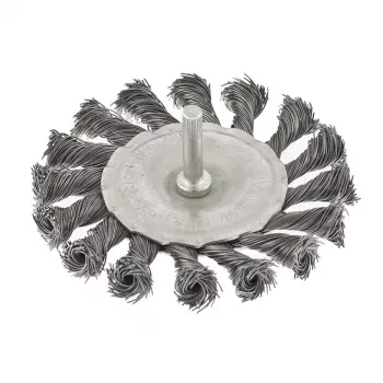 Щетка для дрели 100 мм плоская со шпилькой крученая металлическая проволока  СИБРТЕХ 744327 купить в Когалыме