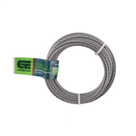 Леска для триммера квадратная витая, армированная алюминием, 2.4 мм х 10 м, Россия Сибртех 961995 купить в Когалыме